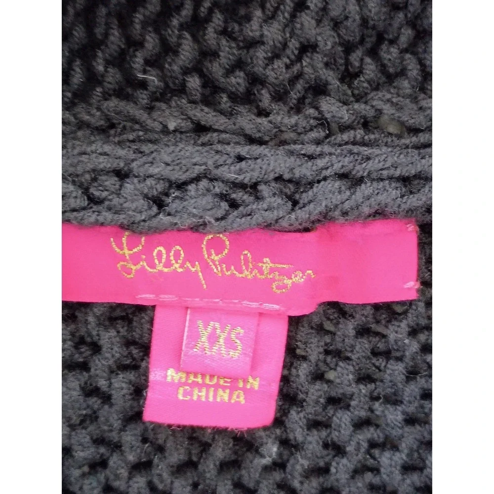 Lilly Pulitzer Boho Faux Fur Trim Cable Knit Vest Cotton Blend Fits‎ S $168